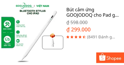 Bút cảm ứng GOOJODOQ cho Pad gen 9 8 7 6th Pro 11 12.9 2018-2023 2018 9.7 Mini 6 Chống Vân Tay Hiển thị phần trăm pin