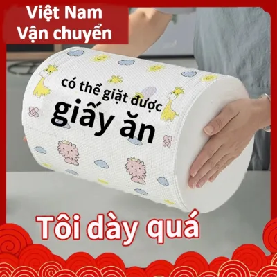 khăn bếp dùng một lần xả khăn rửa chén đa năng cuộn giấy hấp khăn ăn khăn ăn có thể giặt được học khăn thấm dầu đồ ăn khăn lau cho người lười biếng ăn