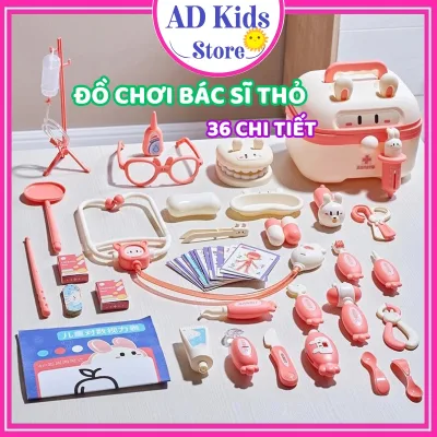 Đồ chơi bác sĩ cho bé nhập vai, có hộp đựng mô phỏng thiết bị y tế thật, dụng cụ khám răng - AD KIDS STORE