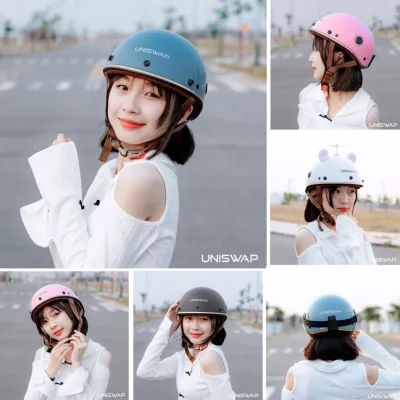 Korean Uniswap Half Helmet Super Lightweight 450g, High Quality Abs, Breathable, Free Bag