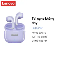Tai nghe Lenovo LP40 ProTWS Tai nghe Bluetooth Tai nghe thể thao không dây Tai nghe giảm tiếng ồn Điều khiển cảm ứng 250mAH HD Stereo Tai nghe chơi game có độ trễ thấp Bluetooth 5.3