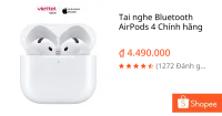 Tai nghe Bluetooth AirPods 4 Chính hãng
