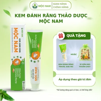 Kem Đánh Răng Thảo Dược Mộc Nam – Không Fluor, Giảm Hôi Miệng & Trắng Sạch Tự Nhiên 100G