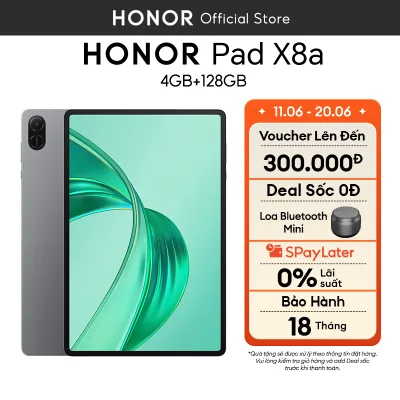 Máy tính bảng Honor Pad X8a 4GB+128GB | Màn hình TFT LCD 11" 90Hz | Pin 8300mAh | BH 18 tháng