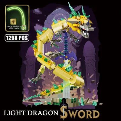 MOC Blocks Light Dragon Tears - Trò chơi Hơi thở hoang dã Master Sword White Dragon Blocks Đồ chơi cho trẻ em Giáng sinh Quà tặng Tương thích với LEGO