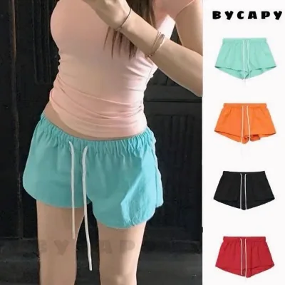 BYCAPY - Quần Short Gió Cạp Trễ Fom Trơn Basic Dễ Phối Đồ Mặc Đi Chơi, Chơi Thể Thao Thoải Mái Có Túi Và Dây Rút