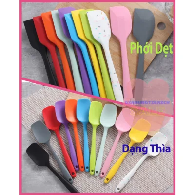 Phới dẹt trộn bột spatula silicon chịu nhiệt, đúc liền dùng để đánh bột, vét, vét kem