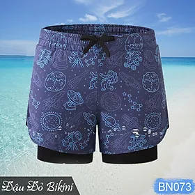 Quần Bơi Nam 2 Lớp Thời Trang, Thiết Kế Thông Minh Chống Chống Lộ, Chất Vải Co Giãn Nhanh Khô, Phong Cách Đi Biển, Tập Gym Cực Chất, Đa Dạng Họa Tiết | BN073