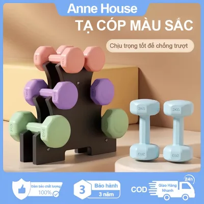 Tạ Tập Gym Tại Nhà,Tạ Tay Chất Liệu Bê Tông Bọc Nhựa Chống Xước Vỡ Sàn Cân Nặng 1-3kg