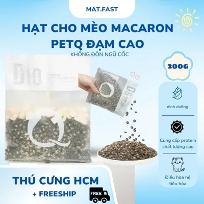 Hạt thức ăn cho mèo cao cấp PETQ D5 - D10 Hạt thức ăn sữa dê giàu đạm, túi 200g