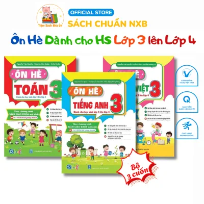 Sách- Combo Ôn Hè Toán, Tiếng Việt, Tiếng Anh Lớp 3 (Dành cho học sinh lớp 3 lên lớp 4)