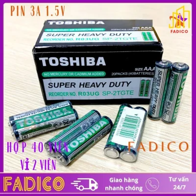 1 Hộp Pin AAA TOSHIBA 1.5V-HỘP 40 VIÊN-Pin 3A ,Pin tiểu dùng Cho Remote Máy Lạnh(tv), Đồ Chơi..hàng chính-FADICO