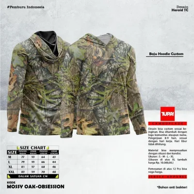 Áo Hoodie ngụy trang nam và áo thun dài tay ngụy trang, với họa tiết ngụy trang ám ảnh-Trang phục ngụy trang-Trang phục ngoại quốc Ngụy trang-MOSY OAK-OBSESSION, Size M