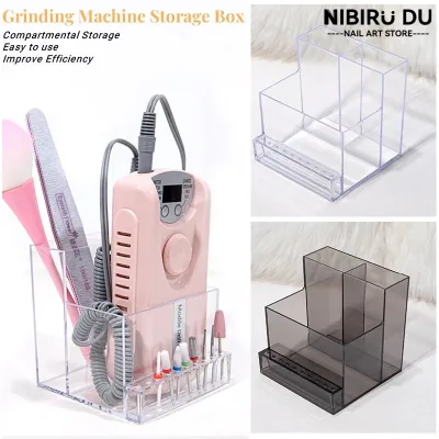 Dụng cụ làm móng nghệ thuật Máy đánh bóng Hộp lưu trữ Giá để bàn Nhiều lưới màu đen trong suốt Màu tím