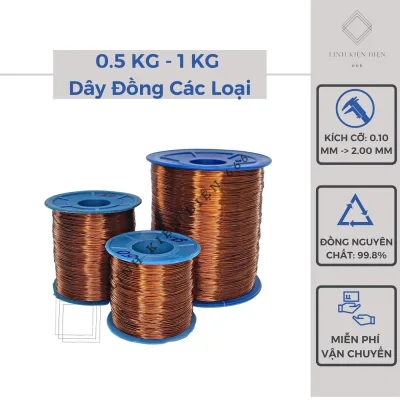 Dây đồng quấn biến áp 1kg 500 gram (0.08 đến 2.00mm) motor cách điện làm uốn cây bonsai trang sức handmade