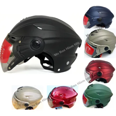 Sundy Gu01Hn 1/2-Head Helmet with Sporty Glasses, Half-Head Helmet Size L 54-58cm