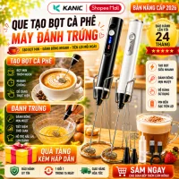 Máy tạo bọt cafe KANIC, dụng cụ đánh trứng mini cầm tay không dây pha chế tiện lợi 3 tốc độ sử dụng pin sạc usb cao cấp