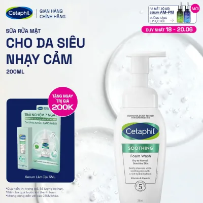 Super Soft and Smooth Foam Cleanser That Provides Instant Soothing & Optimal Hydration for Sensitive Skin Cetaphil Soothing Foam Wash 200ml