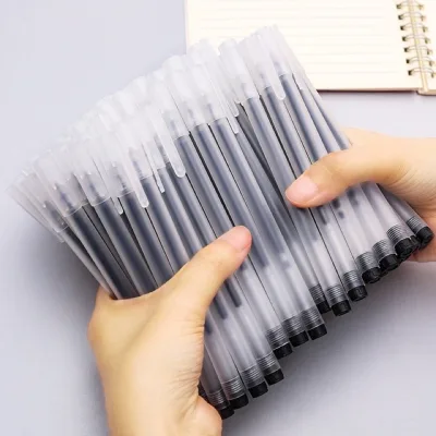Set 50 Cây Bút Basic Kiểu Hàn Mực Gel Nhanh Khô Mực Đen / Xanh / Đỏ Ngòi Kim 0.5mm - Bút Viết Mực Nước Học Sinh