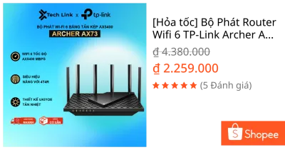 [Hỏa tốc] Bộ Phát Router Wifi 6 TP-Link Archer AX73 Gigabit Băng Tần Kép AX5400