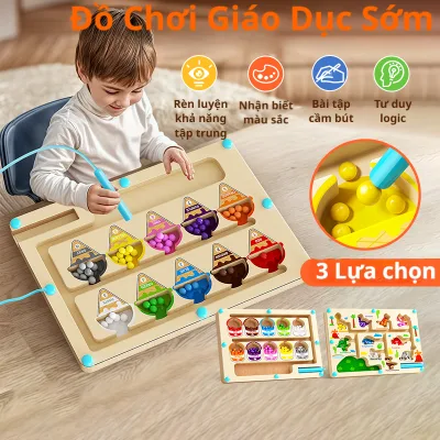 Hoạt động đếm từ tính bằng gỗ cho trẻ em, đồ chơi giáo dục sớm, phân loại màu sắc, trò chơi