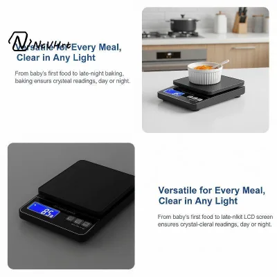 NcVHrt 5kg Cân nhà bếp kỹ thuật số Màn hình LCD Công cụ cân thực phẩm cầm tay chính xác để nướng nấu ăn Nhà bếp Chuẩn bị bữa ăn Mới