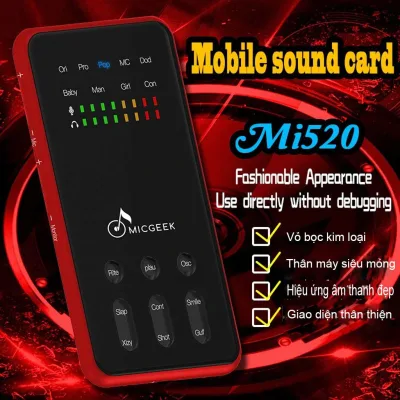 Clearance Sale - Micgeek Mi520 - Livestream Sound Card - Genuine Products Better Than V8 USB Audio Headset Microphone Webcast Live Sound Card for Phones and Computers