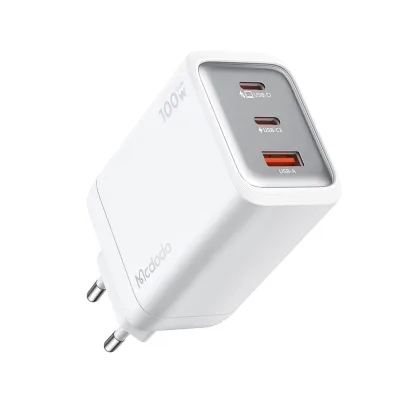Mcdodo Gana Mini 100W Fast Charger | 3 Charging Ports, Fast Charging for Laptops and Phones, 2Type-C + USB