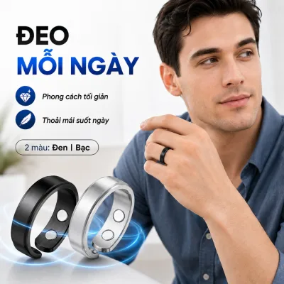 Nhẫn chăm sóc sức khỏe nam từ tính Nhẫn mở vàng hồng Vòng đôi nam châm Chăm sóc sức khỏe