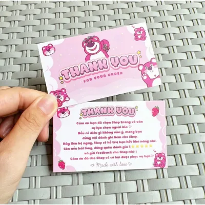 Thẻ Cảm ơn đi kèm sản khi mua sản phẩm