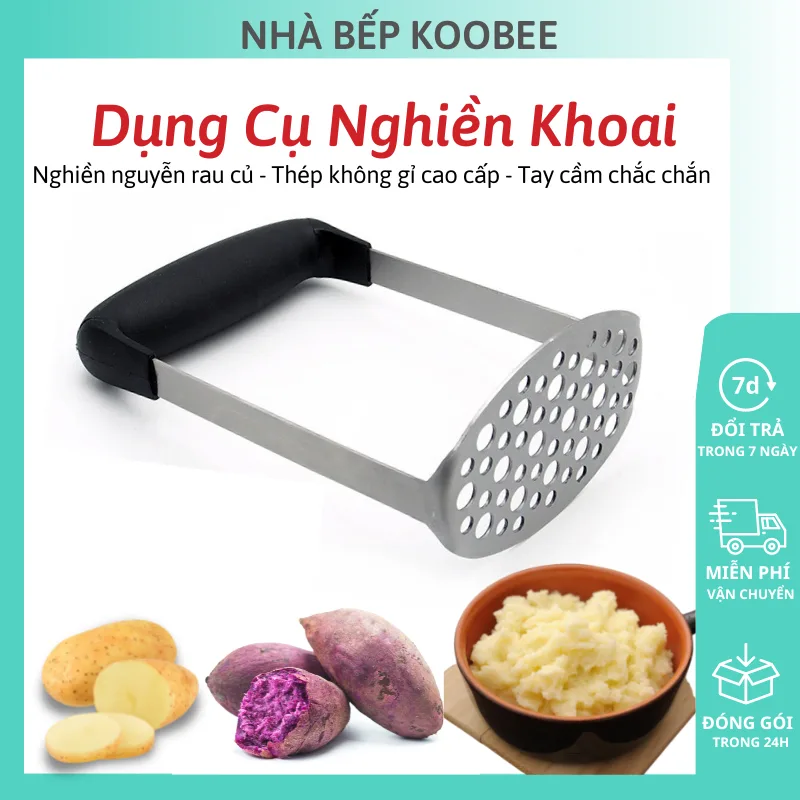 Dụng cụ nghiền khoai tây, rau củ, thức ăn dặm cho bé KOOBEE bằng thép không gỉ cao cấp (NB61)