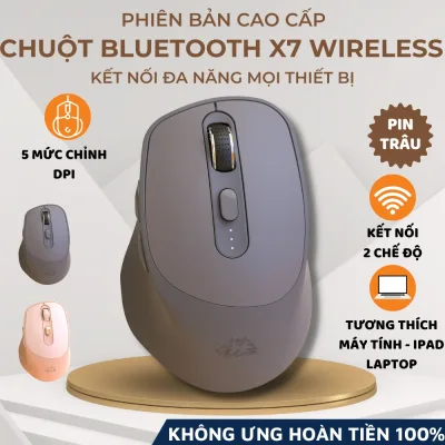 Chuột Không Dây Máy Tính Bluetooth FreeWolf X7 Wireless Pin Sạc Kết Nối 2 Chế Độ Cho Mọi Thiết Bị