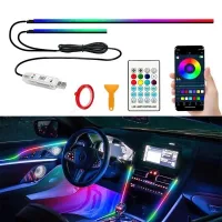 Đèn Led Viền Trang Trí Nội Thất Ô Tô acrylic full màu RGB hơn 200 chế độ màu, nguồn USB 5V