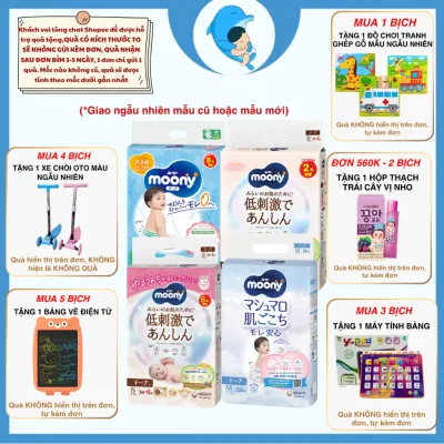 Tã/Bỉm Moony dịu nhẹ quần, dán đủ sizeNB60/S54/M46/L38/L36/XL32 cho bé 0-22kg MECAHEO
