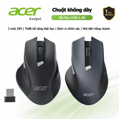Acer Chuột không dây cuộn siêu nhanh Chuột máy tính 2.4GHz Công thái học không dây với 6 nút bấm 3 cấp độ DPI chỉnh Đầu thu USB-A chuột gaming không dâ thích hợp cho máy tính / Mac / Linux / Laptop M04