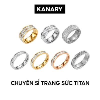 Nhẫn Nam Nhẫn Nữ TITAN Đính Đá Lấp Lánh / Sang Trọng - Chuyên Sỉ Trang Sức TITAN KANARY