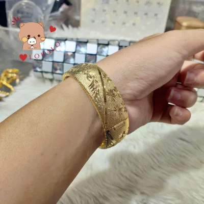 Vòng Tay Cưới Chạm Chữ Hỷ Mạ Vàng 24k Loại Xịn - Đeo Y Vàng Thật Dành Cho Đám Cưới - Lokalo 13922 Trang Sức Cưới