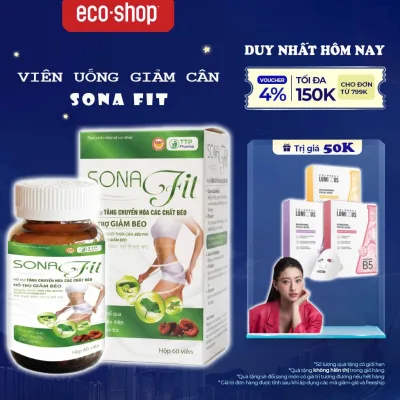Viên uống giảm cân SONA FIT giúp hỗ trợ đốt mỡ, tăng cường chuyển hoá chất béo an toàn hộp 60 Viên