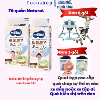 Thùng Bỉm moony Natural chính hãng/ Tã Dán/ Tã Quần khô thoáng cả ngày/ không lo hằm bí- bỉm siêu cao cấp