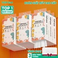 Giấy vệ sinh treo tường Top Gia thùng 6 bịch đa sắc làm từ bột giấy thiên nhiên, 1280 tờ 4 lớp dày dặn