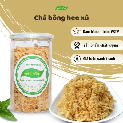 Chà bông heo xù Let's Nuts hộp 500g, thịt heo thật, đồ ăn vặt tuyệt đỉnh, thơm ngon dinh dưỡng, người lớn trẻ em đều thích mê