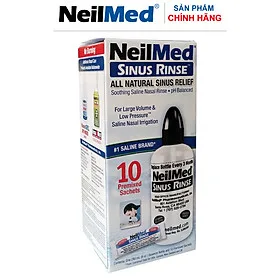 Bình (Bộ Dụng Cụ) Rửa Mũi Xoang Người Lớn NeilMed SinusRinse Adult Kit -Xuất Xứ Mỹ(1 bình + 10 gói)