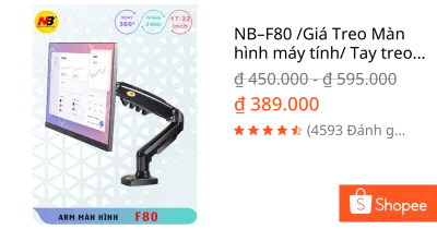NB–F80 /Giá Treo Màn hình máy tính/ Tay treo màn hình/ Xoay 360 độ [Màn Hình 17" - 32"]