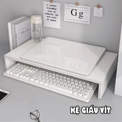 Kệ để bàn mini để máy tính laptop decor bàn học trang trí không gian làm việc kệ gỗ 1 2 3 tầng