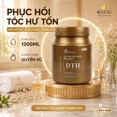 Hấp Tóc Royal DTH Hyamin Collagen Chính Hãng – Ủ Tóc Mềm Mượt, Phục Hồi Tóc Khô Xơ, Hư Tổn Nặng