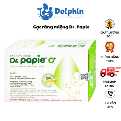 gạc răng miệng Dr Papie sạch miệng và bảo vệ răng miêng cho bé, sử dụng cho bé từ 0 ngày tuổi, an toàn cho bé sơ sinh