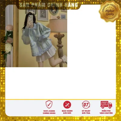 Áo khoác len tiểu thư màu xanh sữa ngọt ngào Hadu shop