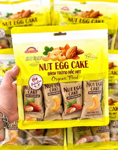 228Gr/Bag - Nut Egg Cake Mix with Almonds & Cashews - Delicious Crispy Cake, Nutritious Snack for Children & Family