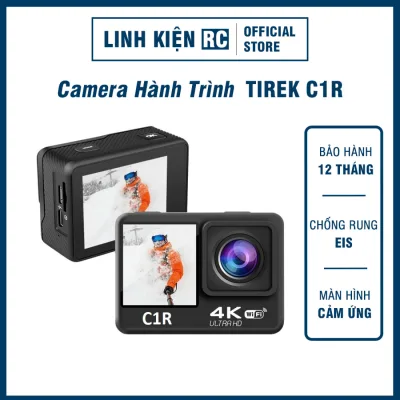 Camera C1R - Camera Hành Động (Hành Trình) Xe Máy Giá Rẻ Quay 5K / 4K - Chống Rung- 2 Màn Hình - Cảm Ứng - Tặng Pin, Sạc - BH 12 tháng