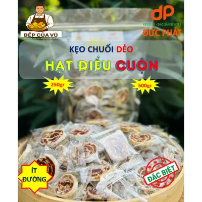 KẹoChuốiDẻoBếnTre {CUỘN BÁNH TRÁNG, Hạt Điều, Đậu & Gừng} LÒĐỨCPHÁT {BẾPCỦAVŨ}